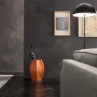 Paragüero Audrey con diseño moderno en cuero, hecho en Italia Viadurini