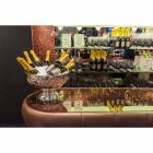Barra de bar con tapa de cristal brillante Made in Italy, lujo - Calcuta Viadurini