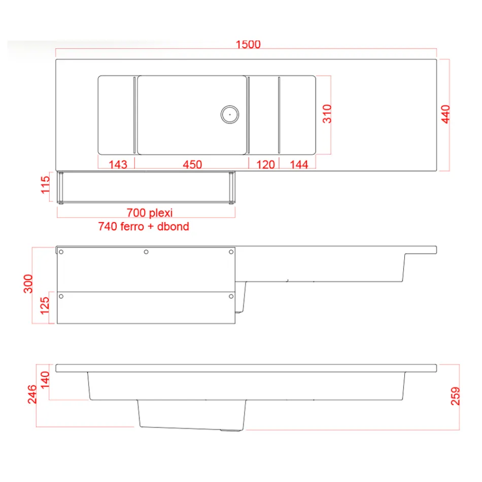 Barra de Bar Luminosa con Accesorio Organizador y Botellero - Reportaje Viadurini