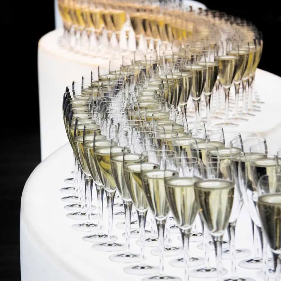 Mostrador de barra modular Slide Snack Barra blanca brillante hecha en Italia Viadurini