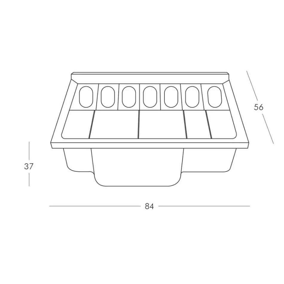 Barra de bar de estilo moderno Slide Break Line bright hecha en Italia Viadurini