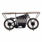 Consola de diseño moderno en madera de mango y acero para motocicleta - Shallot Viadurini