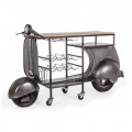 Consola de bar en madera de mango y Vespa en acero de diseño moderno - Shallot