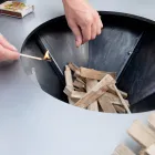 Con placa de cocción y compartimento porta madera - Giorgione Viadurini