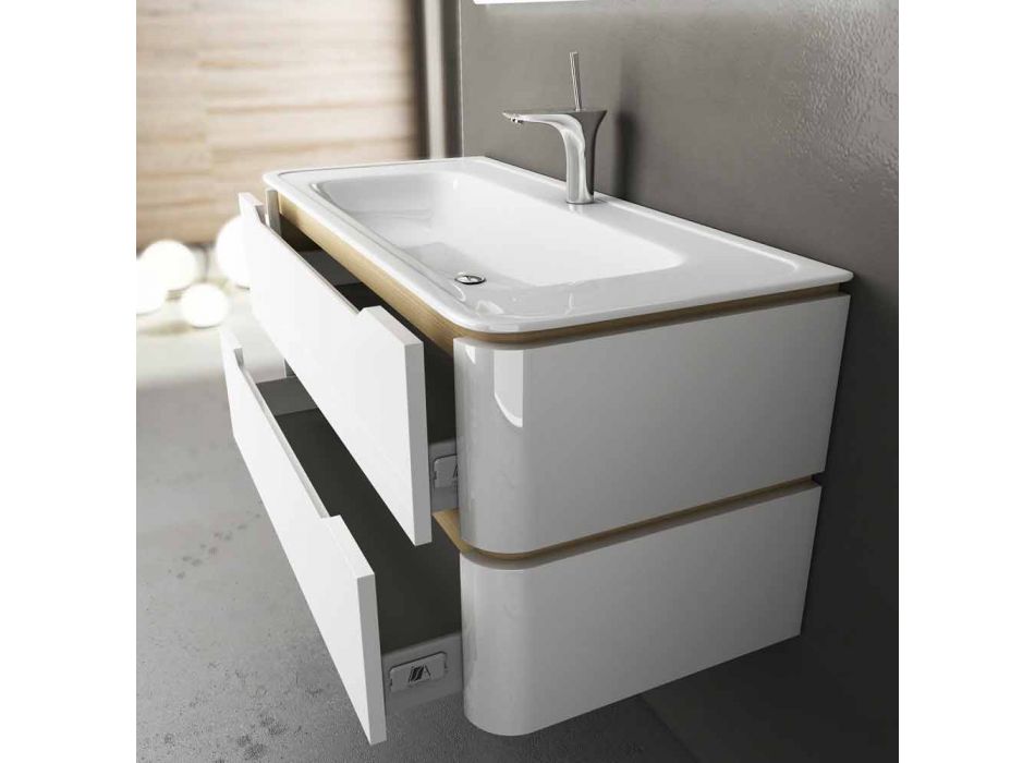 Base lavabo suspendido moderno diseño 85x55x55cm Arya madera lacada Viadurini