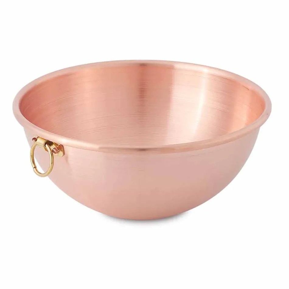 Bastardella semiesférica en cobre estañado a mano con anilla 36 cm - Giampiero Viadurini