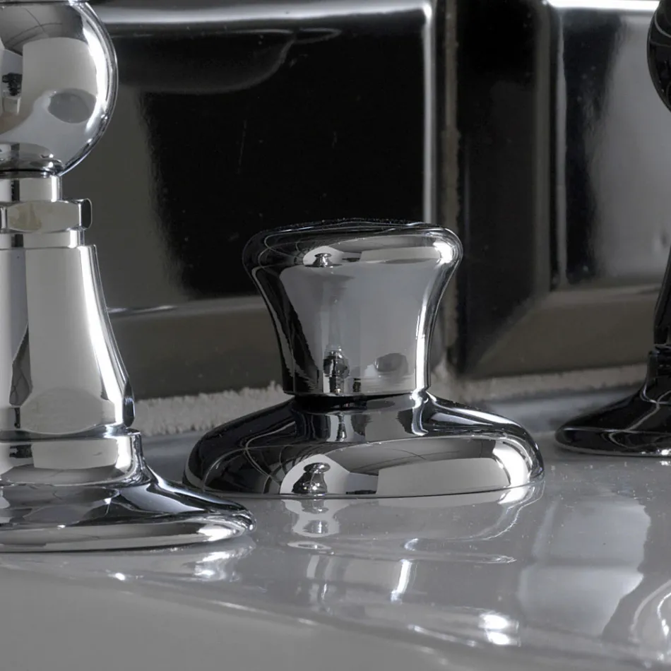 Mezclador de bidé de 3 orificios con entrega interna de latón Made in Italy - Noriana Viadurini