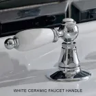 Mezclador de lavabo de 3 orificios con palancas de estilo clásico en latón artesanal - Noriana Viadurini