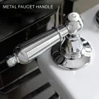 Mezclador de lavabo de 3 orificios con palancas de estilo clásico en latón artesanal - Noriana Viadurini