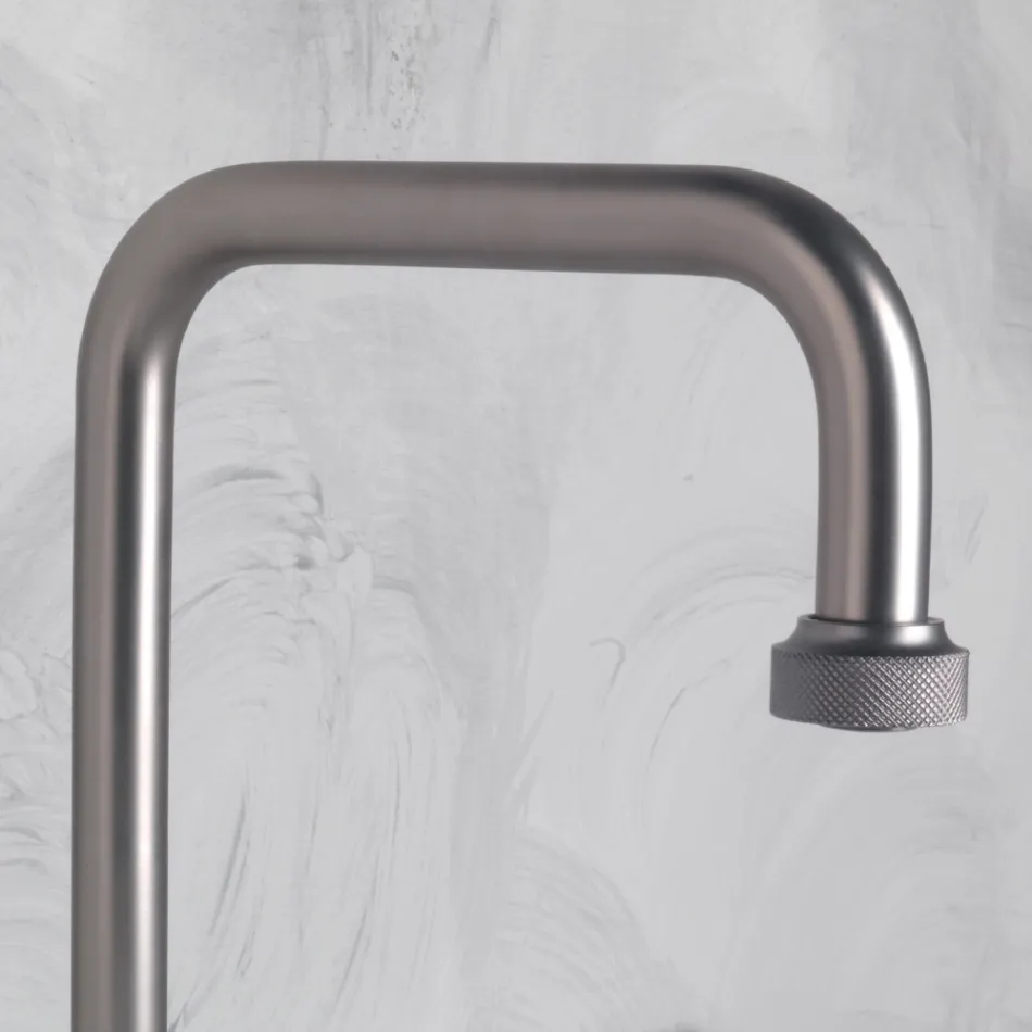 Mezclador de lavabo moderno de 3 orificios con desagüe Made in Italy - Quito Viadurini