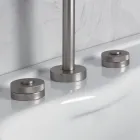 Mezclador de lavabo moderno de 3 orificios con desagüe Made in Italy - Quito Viadurini