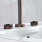 Mezclador de lavabo moderno de 3 orificios con desagüe Made in Italy - Quito Viadurini