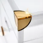 Baúl de almacenamiento de plexiglás con detalles dorados, fabricado en Italia - Briseide Viadurini