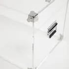 Baúl de diseño en cristal acrílico transparente y acero moderno - Dante Viadurini