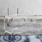 Baúl de diseño en cristal acrílico transparente y acero moderno - Dante Viadurini