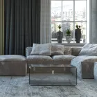 Baúl en cristal acrílico transparente o ahumado y acero moderno - Dante Viadurini