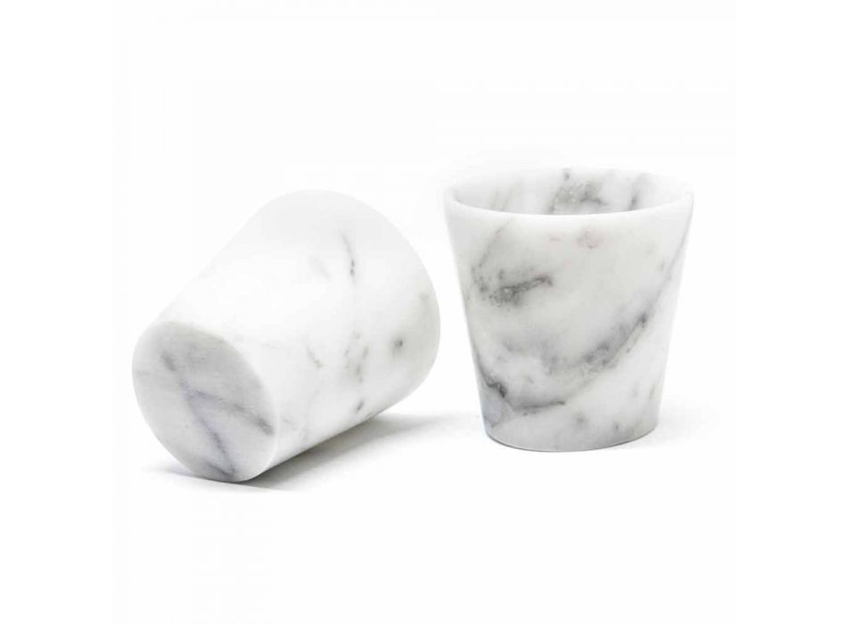 Grappa Glass en mármol blanco de Carrara Made in Italy - Fergie Viadurini