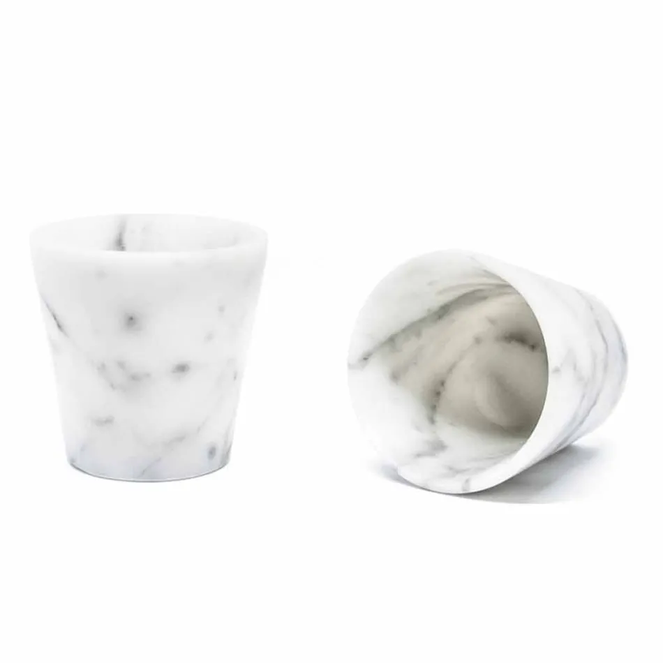 Grappa Glass en mármol blanco de Carrara Made in Italy - Fergie Viadurini