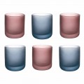 Vasos de agua de colores en vidrio esmerilado con efecto hielo, 12 piezas - Norvegio