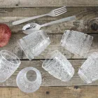 Vasos De Agua De Vidrio Transparente Decorados 12 Piezas - Palazzo Viadurini