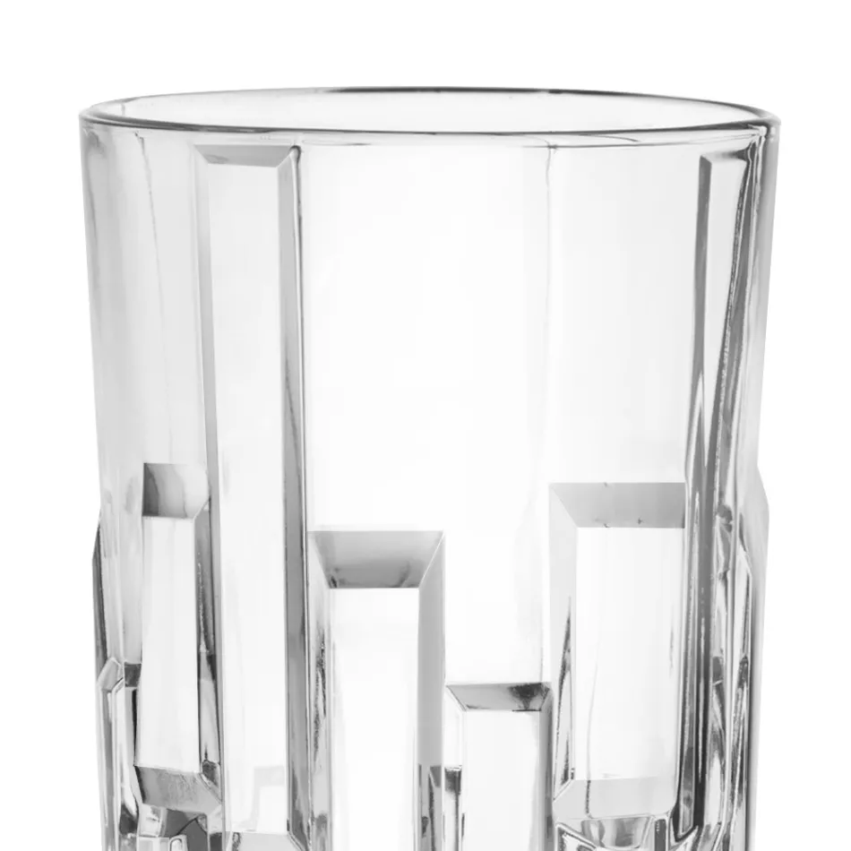 Vasos altos de cristal ecológico decorado 12 piezas - Catania Viadurini