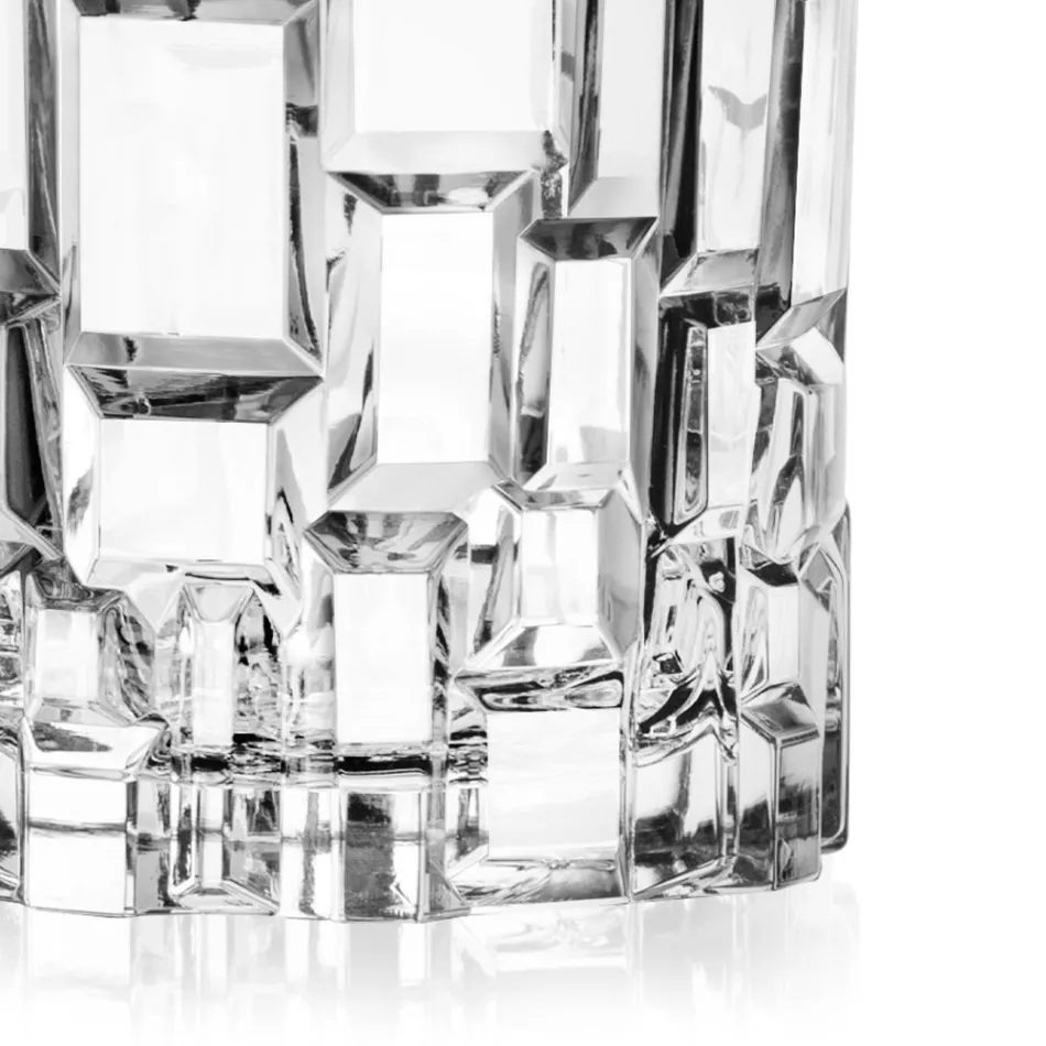 Vasos bajos de cristal ecológico decorado 12 piezas - Catania Viadurini