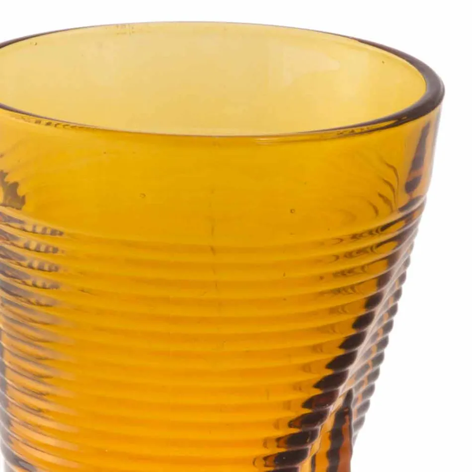 Copas de cóctel de vidrio coloreado 6 piezas de diseño arrugado - Sarabi Viadurini