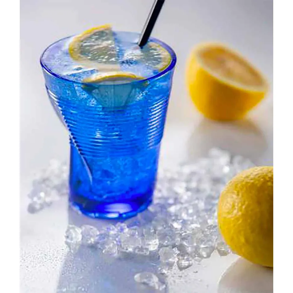 Copas de cóctel de vidrio coloreado 6 piezas de diseño arrugado - Sarabi Viadurini