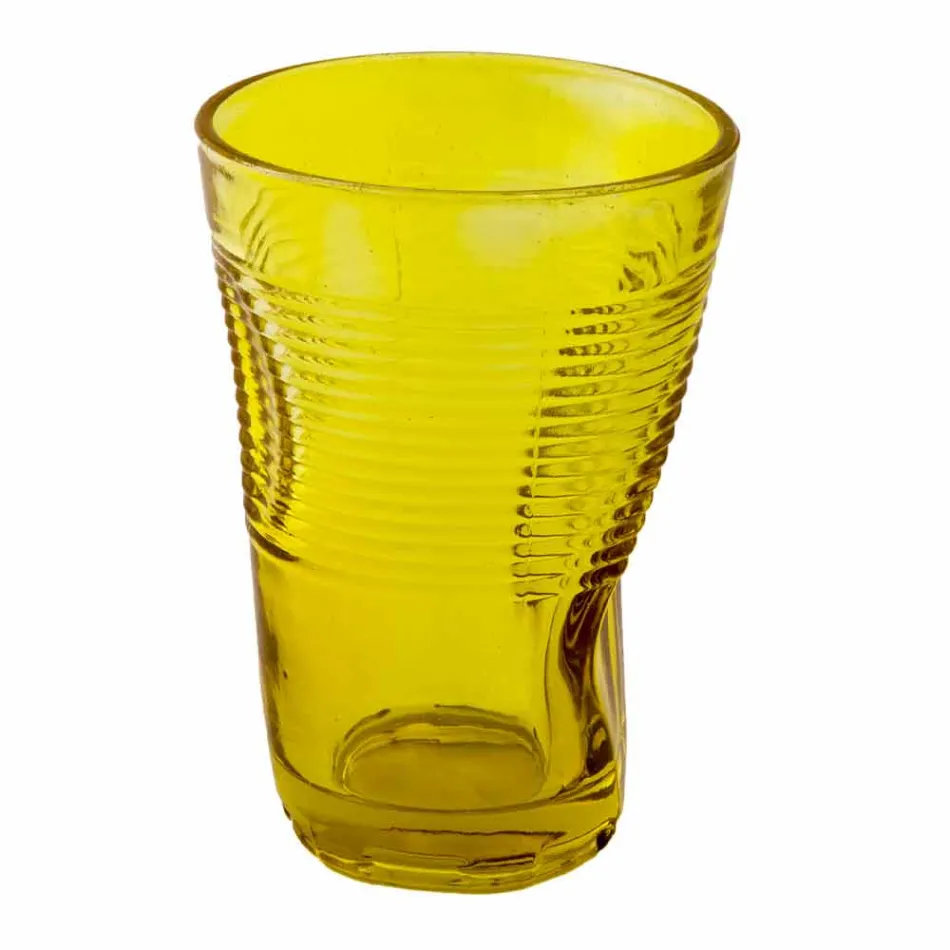 Copas de cóctel de vidrio coloreado 6 piezas de diseño arrugado - Sarabi Viadurini