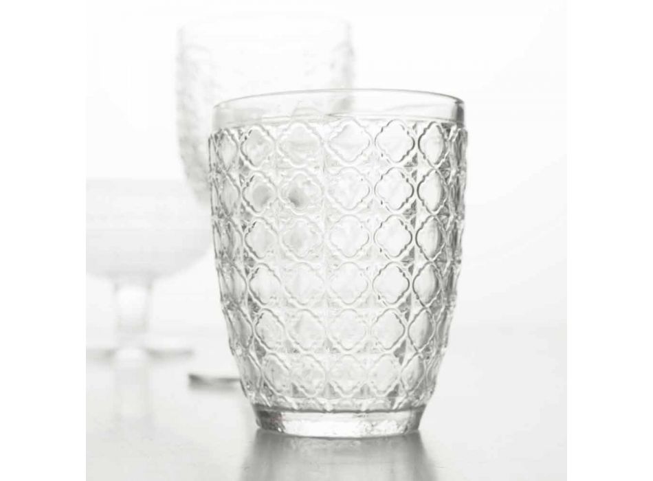 Vasos para servir de 6 piezas en vidrio transparente para agua - Óptico Viadurini
