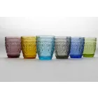 Set de 6 vasos de agua decorados y de colores - Pastel-Palazzo Viadurini