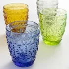 Set de 6 vasos de agua decorados y de colores - Pastel-Palazzo Viadurini