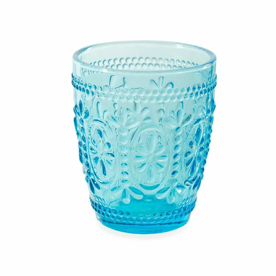 Set de 6 vasos de agua decorados y de colores - Pastel-Palazzo Viadurini