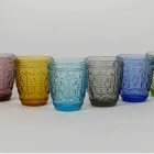 Set de 6 vasos de agua decorados y de colores - Pastel-Palazzo Viadurini