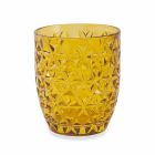 Vasos decorados de vidrio coloreado moderno que sirven agua 6 piezas - Mezcla Viadurini