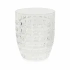 Vasos decorados de vidrio coloreado moderno que sirven agua 6 piezas - Mezcla Viadurini