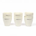 Vasos De Porcelana Blanca De Diseño De Lujo 6 Piezas Únicas - Arcireale