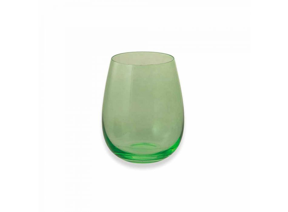Vasos de vidrio coloreado para servicio moderno de agua de 6 piezas - Aperi Viadurini