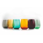 Vasos de vidrio coloreado para servicio moderno de agua de 6 piezas - Aperi Viadurini