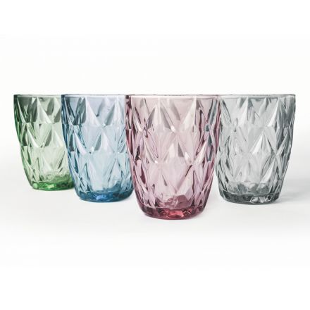 Vasos De Agua De Vidrio Servicio De Color 12 Piezas - Renacimiento Viadurini