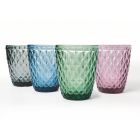Vasos para Servicio de Agua en Vidrio Decorado de Colores 12 Piezas - Brillo Viadurini