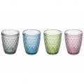 Vasos para Servicio de Agua en Vidrio Decorado de Colores 12 Piezas - Brillo