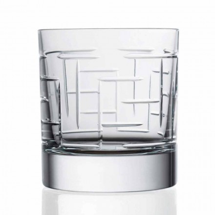 Vasos de whisky escocés de cristal de diseño moderno de lujo 12 piezas - Arritmia Viadurini