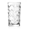 Vasos altos con decoración de hojas de cristal ecológico, 12 piezas - Magnolio