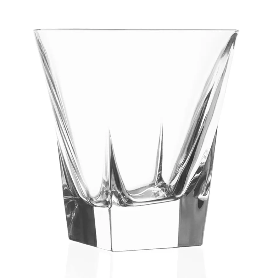 Vasos bajos para bebidas Tumbler en cristal de color ecológico 12 piezas - Amalgama Viadurini