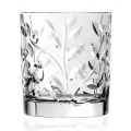 Vasos bajos con decoración de hojas de cristal ecológico 12 piezas - Magnolio