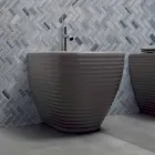 Bidet de Piso en Cerámica Esmaltada Trabia Blanca o Coloreada Viadurini