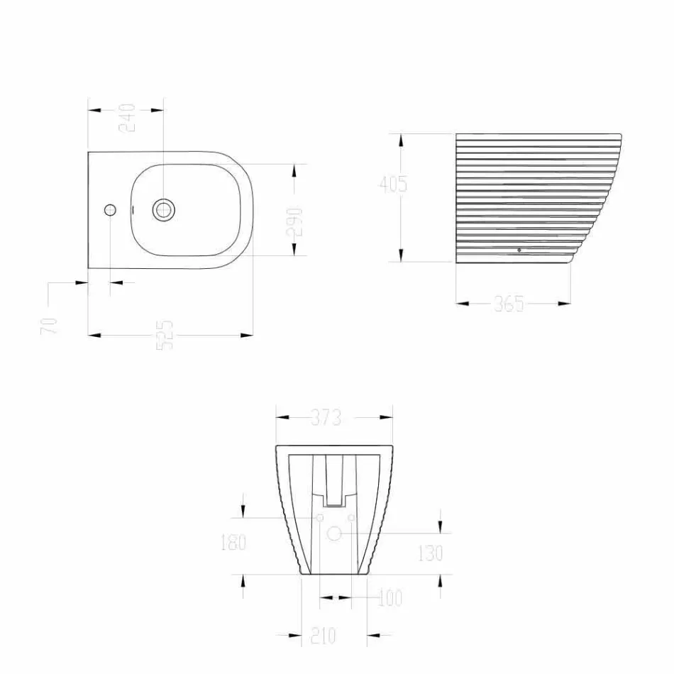Bidet de Piso en Cerámica Esmaltada Trabia Blanca o Coloreada Viadurini