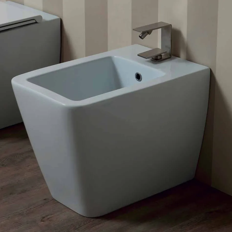 Diseño moderno bidet de cerámica blanca Sol 55x35 cm hecho en Italia Viadurini