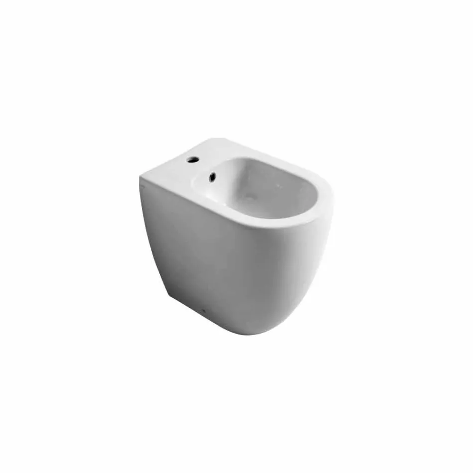 Bidet de cerámica de diseño moderno Shine Square Open Rimless H50 cm Viadurini